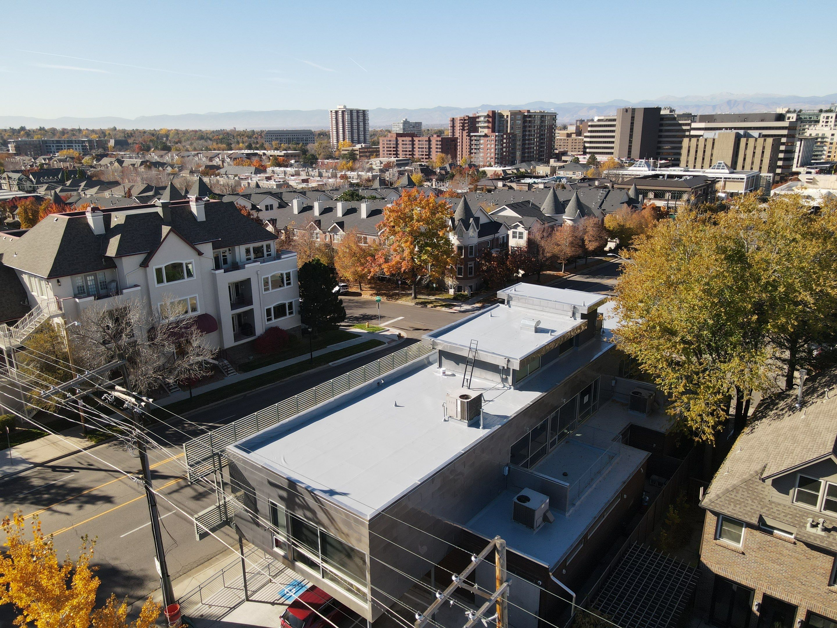 Aerial view of residential construction in Colorado